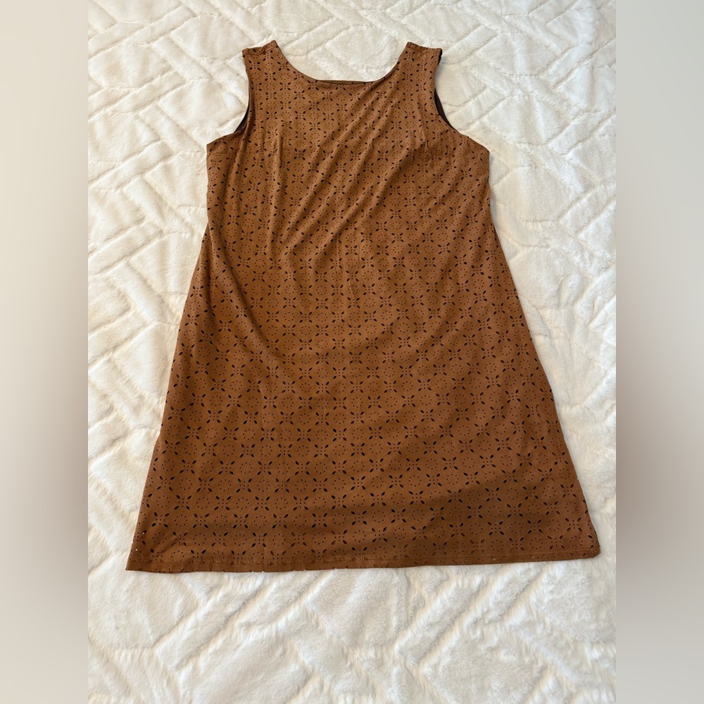Maurices Brown Suede Eyelet Mini Dress Size M - Picture 7 of 8